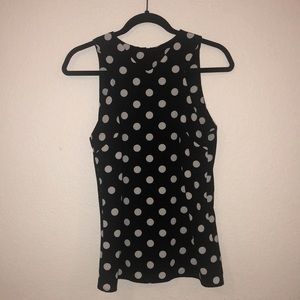 Lummiere Sleeveless Polka Dot Top